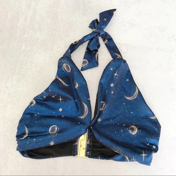 Beach Riot Jessica Bikini Top Gold Celestial - Picture 2 of 5